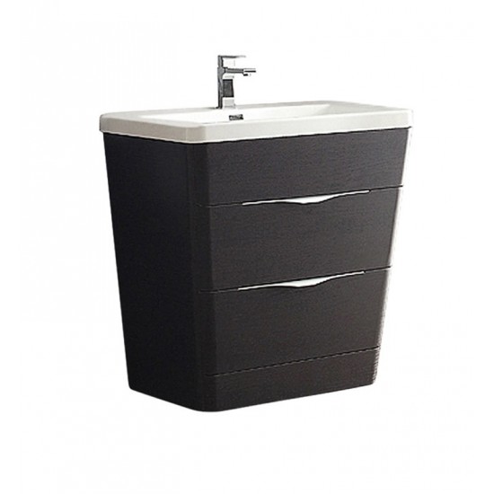 Fresca Milano 32" Chestnut Modern Bathroom Cabinet w/ Integrated Sink