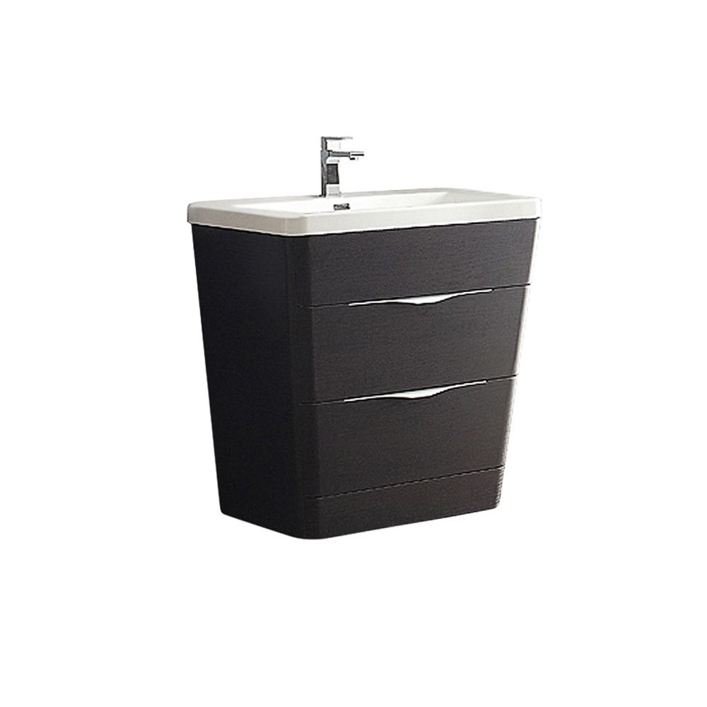 Fresca Milano 32" Chestnut Modern Bathroom Cabinet w/ Integrated Sink Fresca Milano 32" Chestnut Modern Bathroom Cabinet w/ Integrated Sink