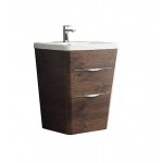 Fresca Milano 26" Rosewood Modern Bathroom Cabinet w/ Integrated Sink