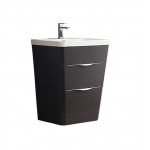 Fresca Milano 26" Chestnut Modern Bathroom Cabinet w/ Integrated Sink