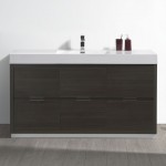 Fresca Valencia 60" Gray Oak Free Standing Modern Bathroom Vanity