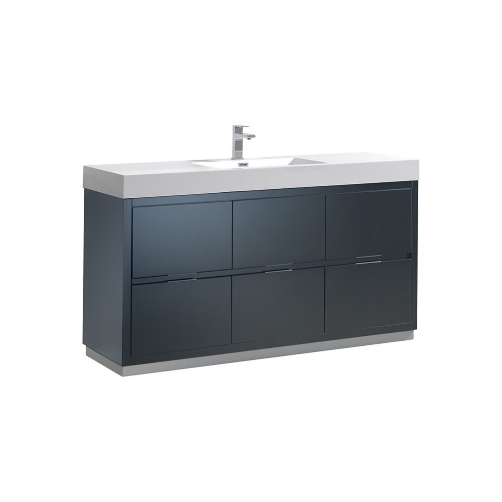 Fresca Valencia 60" Dark Slate Gray Free Standing Modern Bathroom Vanity