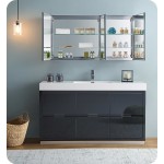 Fresca Valencia 60" Dark Slate Gray Free Standing Modern Bathroom Vanity