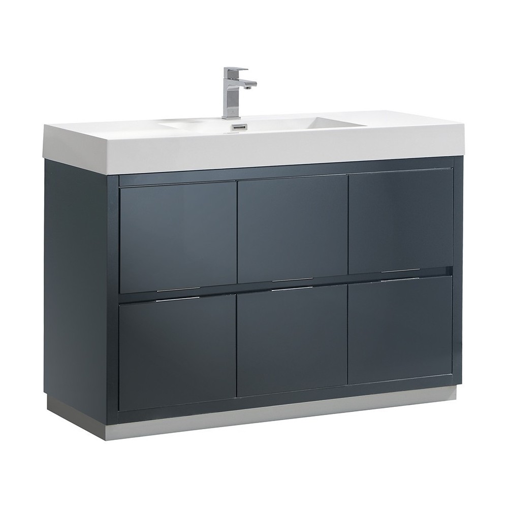 Fresca Valencia 48" Dark Slate Gray Free Standing Modern Bathroom Vanity Fresca Valencia 48" Dark Slate Gray Free Standing Modern Bathroom Vanity