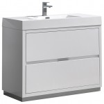 Fresca Valencia 40" Glossy White Free Standing Modern Bathroom Vanity