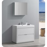Fresca Valencia 40" Glossy White Free Standing Modern Bathroom Vanity