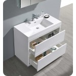 Fresca Valencia 40" Glossy White Free Standing Modern Bathroom Vanity