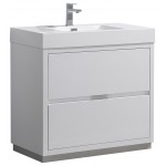 Fresca Valencia 36" Glossy White Free Standing Modern Bathroom Vanity