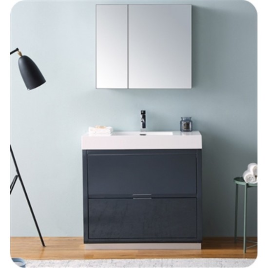 Fresca Valencia 36" Dark Slate Gray Free Standing Modern Bathroom Vanity