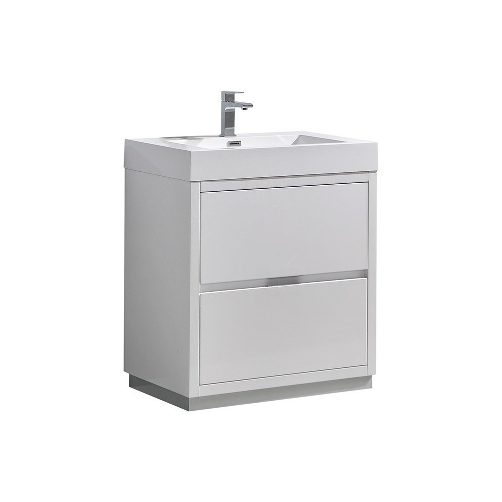 Fresca Valencia 30" Glossy White Free Standing Modern Bathroom Vanity