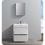 Fresca Valencia 30" Glossy White Free Standing Modern Bathroom Vanity