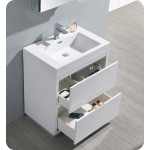 Fresca Valencia 30" Glossy White Free Standing Modern Bathroom Vanity