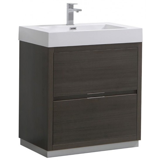 Fresca Valencia 30" Gray Oak Free Standing Modern Bathroom Vanity