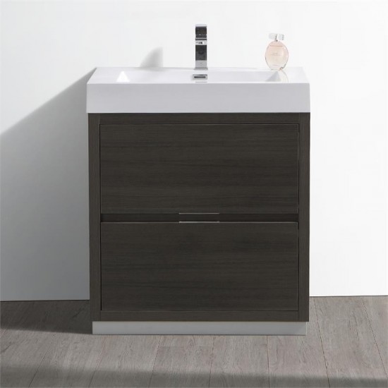 Fresca Valencia 30" Gray Oak Free Standing Modern Bathroom Vanity