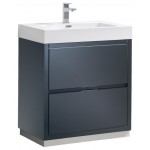 Fresca Valencia 30" Dark Slate Gray Free Standing Modern Bathroom Vanity