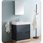 Fresca Valencia 30" Dark Slate Gray Free Standing Modern Bathroom Vanity