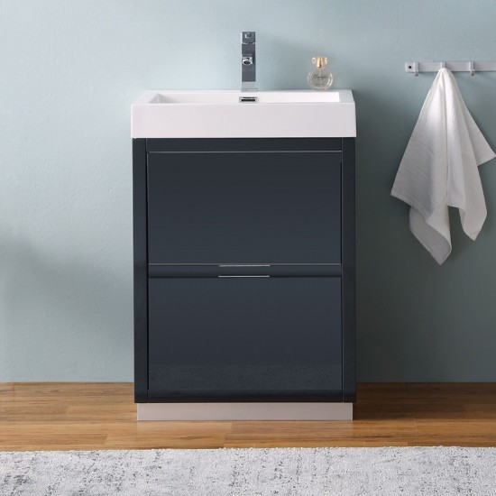 Fresca Valencia 24" Dark Slate Gray Free Standing Modern Bathroom Vanity