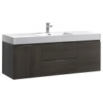 Fresca Valencia 60" Gray Oak Wall Hung Modern Bathroom Vanity