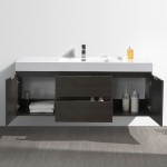 Fresca Valencia 60" Gray Oak Wall Hung Modern Bathroom Vanity