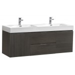 Fresca Valencia 60" Gray Oak Wall Hung Double Sink Modern Bathroom Vanity