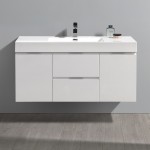 Fresca Valencia 48" Glossy White Wall Hung Modern Bathroom Vanity