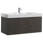 Fresca Valencia 48" Gray Oak Wall Hung Modern Bathroom Vanity