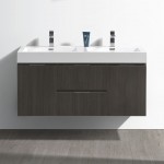 Fresca Valencia 48" Gray Oak Wall Hung Double Sink Modern Bathroom Vanity