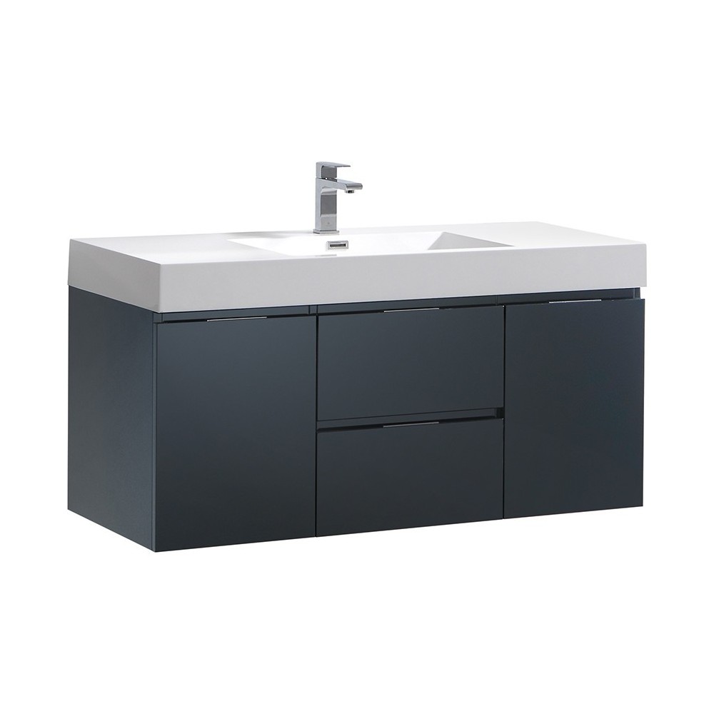 Fresca Valencia 48" Dark Slate Gray Wall Hung Modern Bathroom Vanity