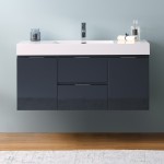 Fresca Valencia 48" Dark Slate Gray Wall Hung Modern Bathroom Vanity