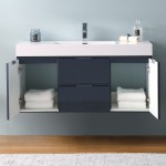 Fresca Valencia 48" Dark Slate Gray Wall Hung Modern Bathroom Vanity