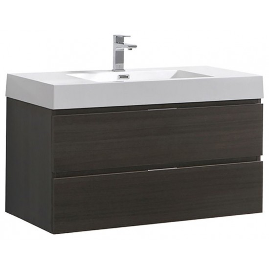 Fresca Valencia 40" Gray Oak Wall Hung Modern Bathroom Vanity