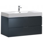 Fresca Valencia 40" Dark Slate Gray Wall Hung Modern Bathroom Vanity