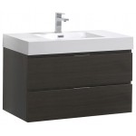 Fresca Valencia 36" Gray Oak Wall Hung Modern Bathroom Vanity