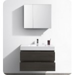 Fresca Valencia 36" Gray Oak Wall Hung Modern Bathroom Vanity