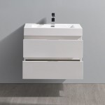 Fresca Valencia 30" Glossy White Wall Hung Modern Bathroom Vanity