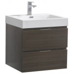 Fresca Valencia 24" Gray Oak Wall Hung Modern Bathroom Vanity