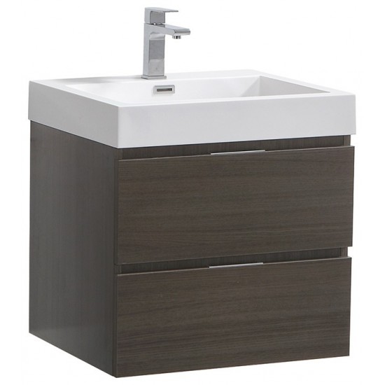 Fresca Valencia 24" Gray Oak Wall Hung Modern Bathroom Vanity