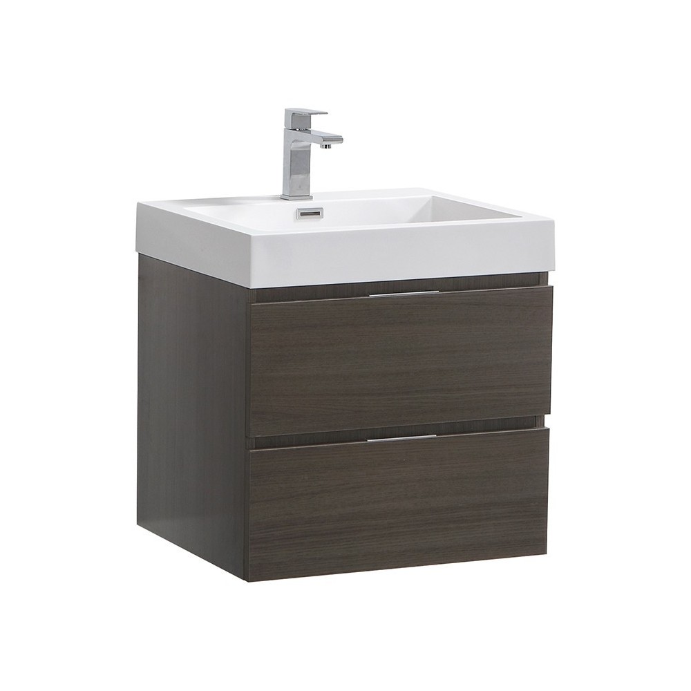 Fresca Valencia 24" Gray Oak Wall Hung Modern Bathroom Vanity