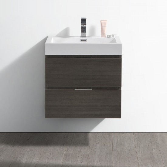 Fresca Valencia 24" Gray Oak Wall Hung Modern Bathroom Vanity