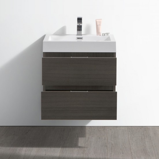 Fresca Valencia 24" Gray Oak Wall Hung Modern Bathroom Vanity