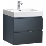 Fresca Valencia 24" Dark Slate Gray Wall Hung Modern Bathroom Vanity