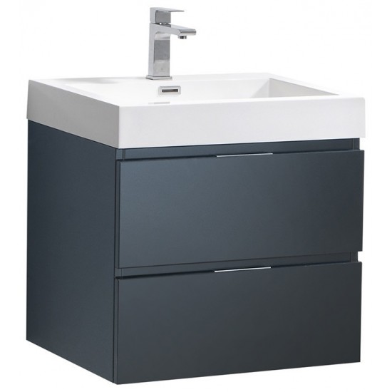 Fresca Valencia 24" Dark Slate Gray Wall Hung Modern Bathroom Vanity