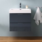 Fresca Valencia 24" Dark Slate Gray Wall Hung Modern Bathroom Vanity