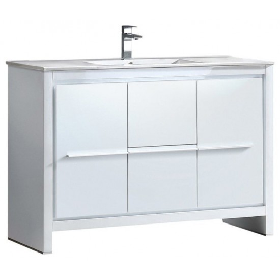 Fresca Allier 48" White Modern Bathroom Cabinet w/ Sink