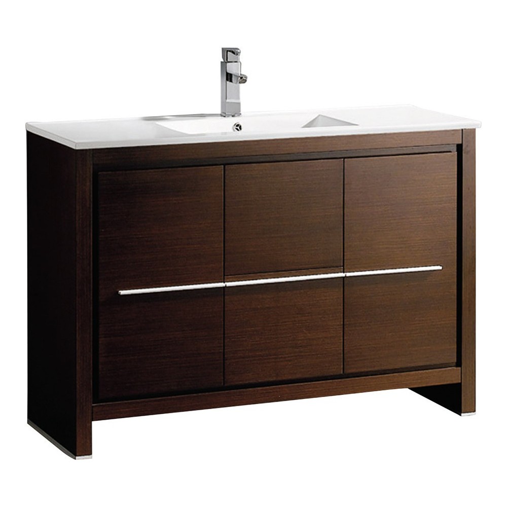 Fresca Allier 48" Wenge Brown Modern Bathroom Cabinet w/ Sink Fresca Allier 48" Wenge Brown Modern Bathroom Cabinet w/ Sink