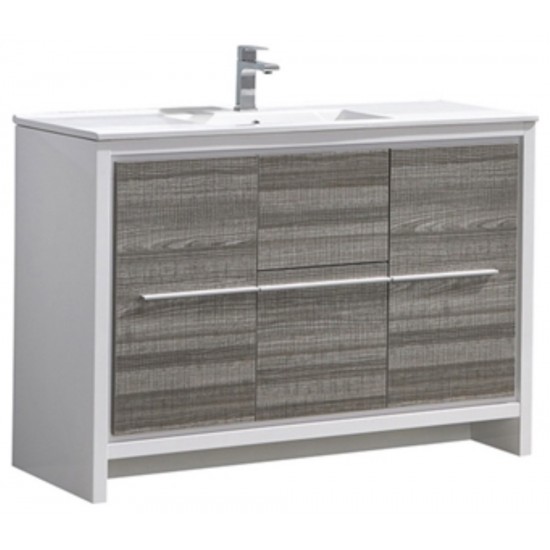 Fresca Allier Rio 48" Ash Gray Single Sink Modern Bathroom Cabinet w/ Sink