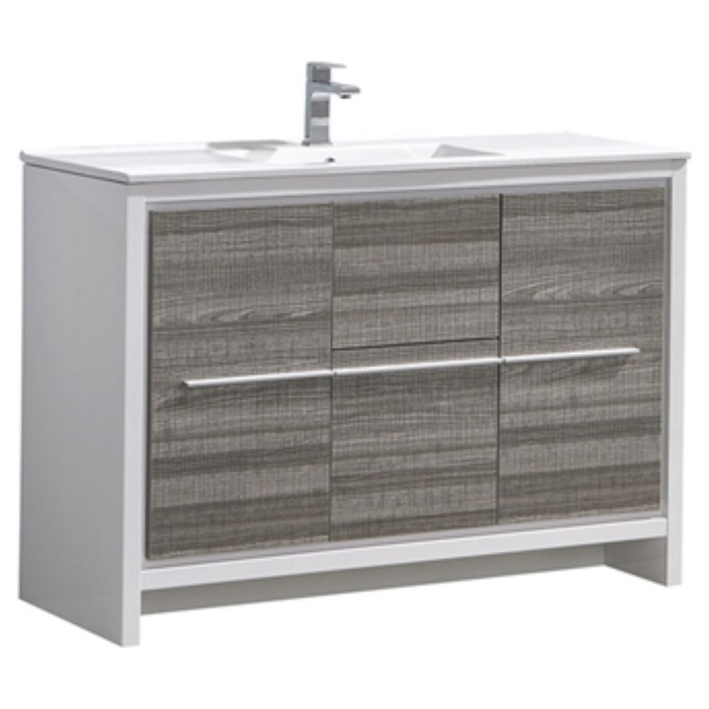 Fresca Allier Rio 48" Ash Gray Single Sink Modern Bathroom Cabinet w/ Sink