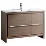 Fresca Allier 48" Gray Oak Modern Bathroom Cabinet w/ Sink
