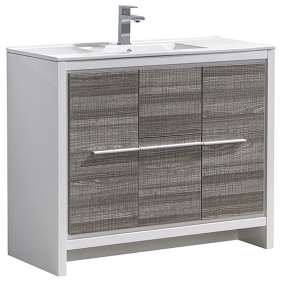 Fresca Allier Rio 40" Ash Gray Modern Bathroom Cabinet w/ Sink