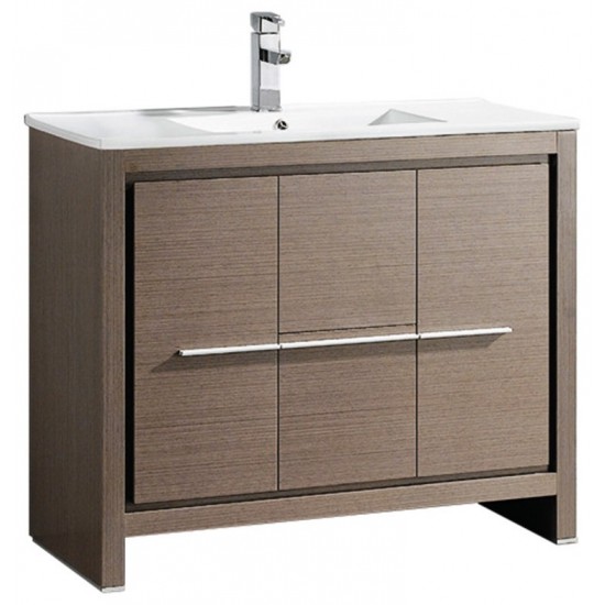 Fresca Allier 40" Gray Oak Modern Bathroom Cabinet w/ Sink